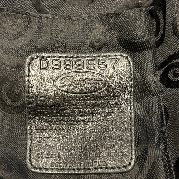 Brighton Jillian Rose Print Nylon Fabric Leather Hobo Bag Red Black - Picture 4 of 16